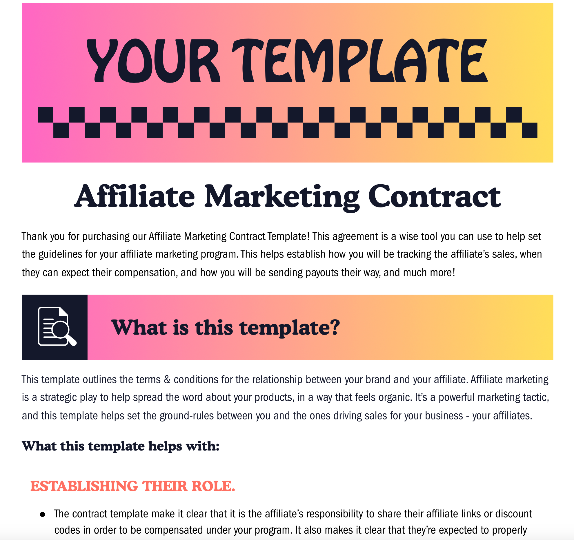 Affiliate Marketing Agreement Template | Protect Your Business